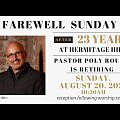 Farewell Sunday Dr Poly Rouse