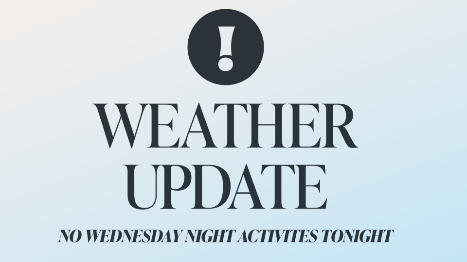 Wednesday Night Activities Canceled (2/19)